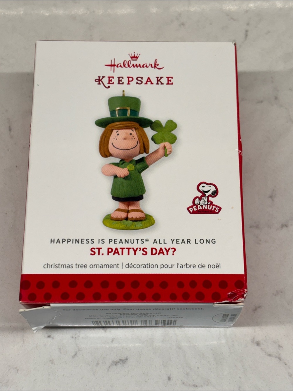 Hallmark Keepsake Peanuts St Pattys Day Happiness Ornament Christmas 2014